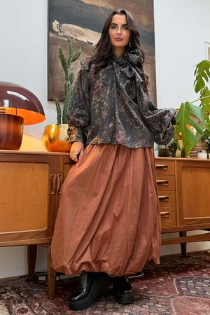 Zeta Otto Tapestry Neck Tie Blouse /6=